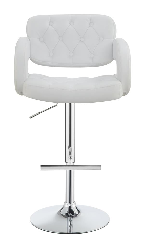 Brandi 29" Adjustable Height Bar Stool Chrome and White