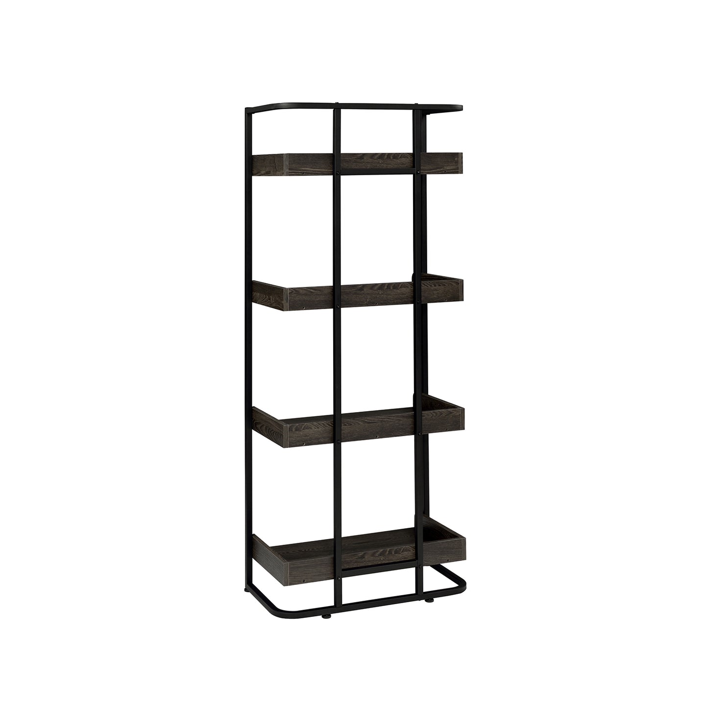 Ember 4-shelf Bookcase Dark Oak and Sandy Black
