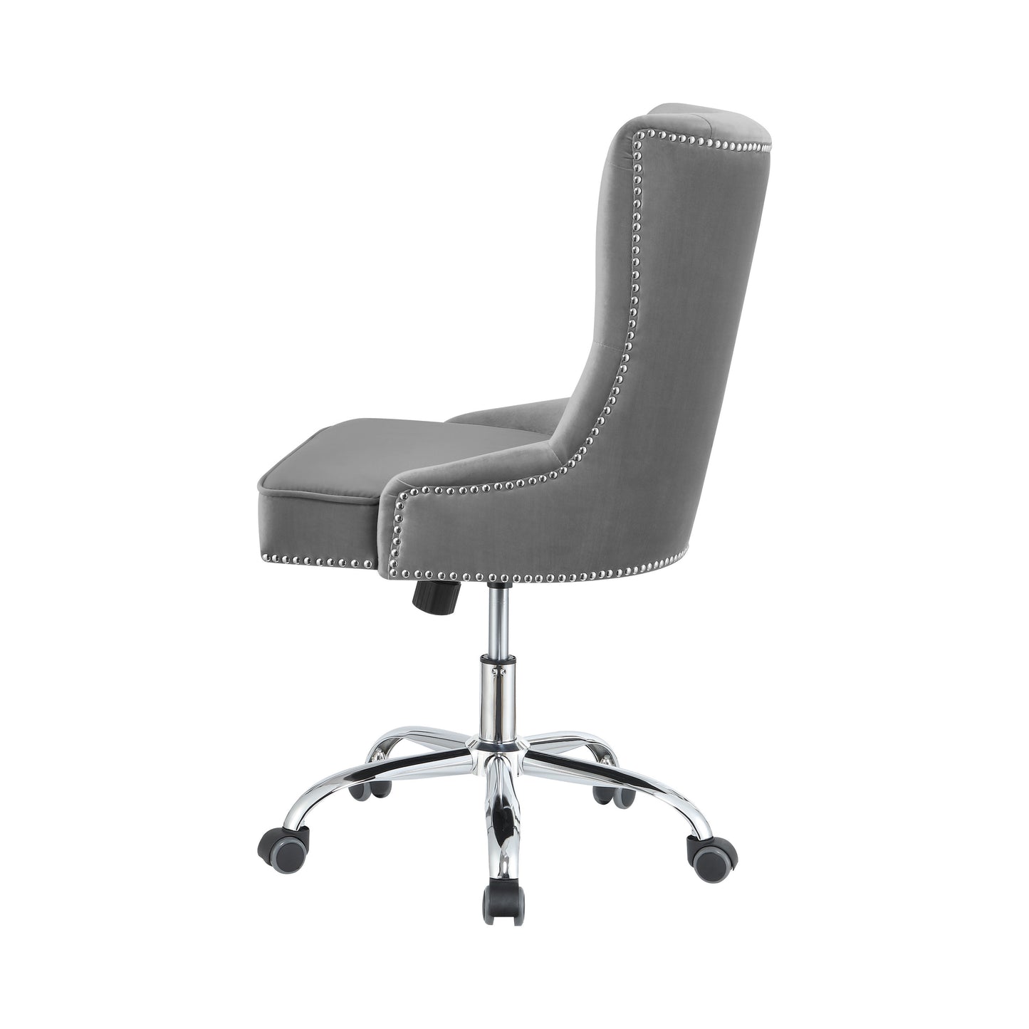 Tufted Back Office Chair Grey and Chrome