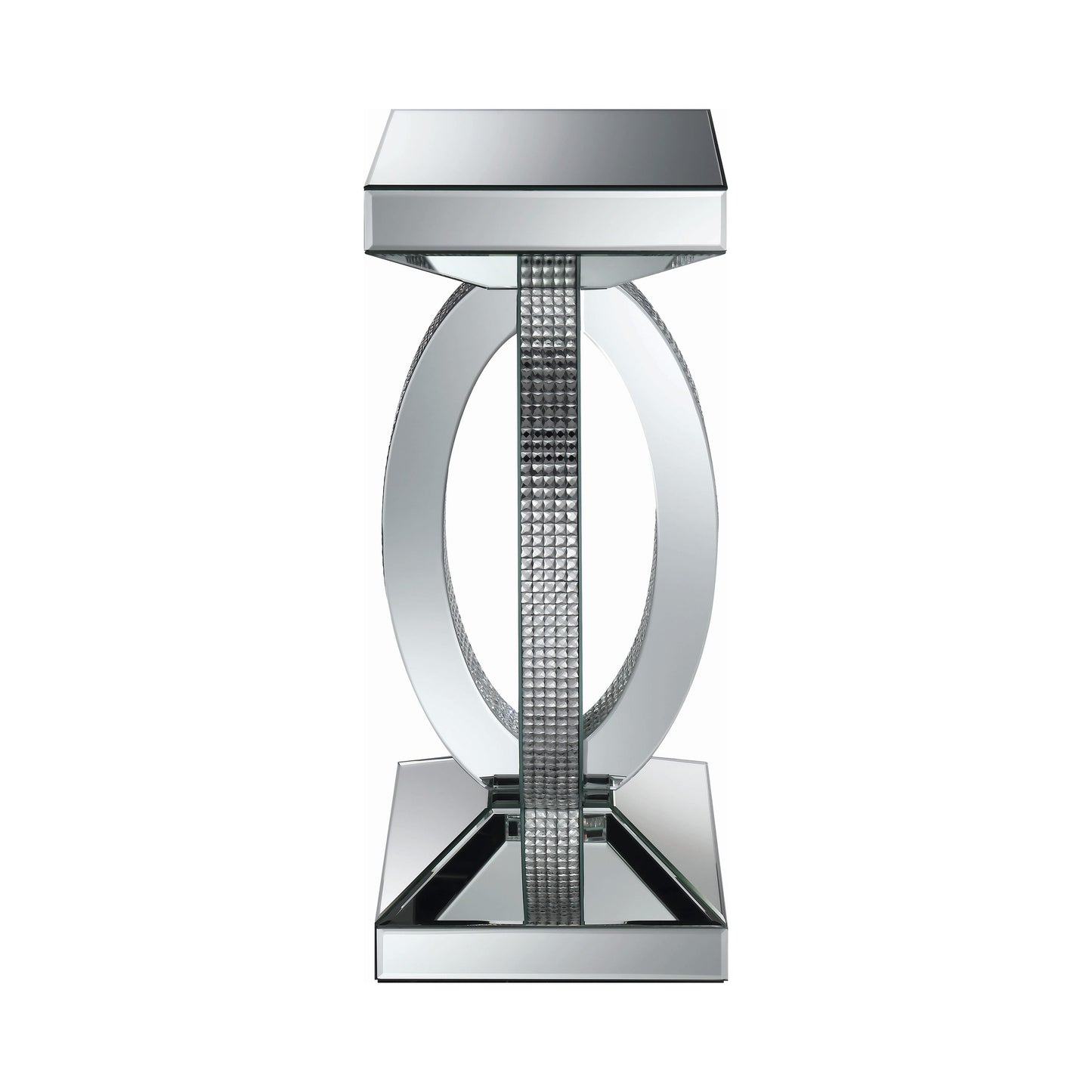 Avonlea Square End Table with Lower Shelf Clear Mirror
