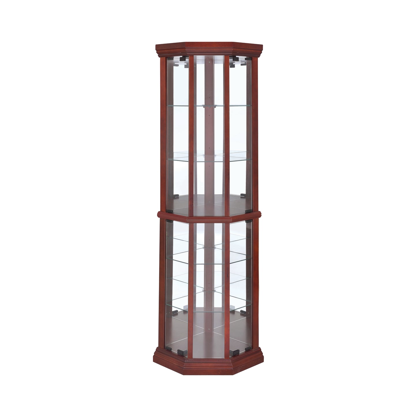 6-shelf Corner Curio Cabinet Medium Brown