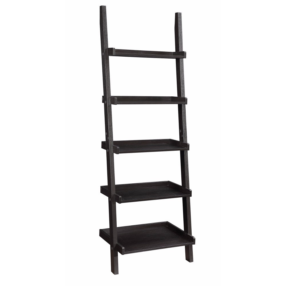 Bower 5-shelf Ladder Bookcase Cappuccino