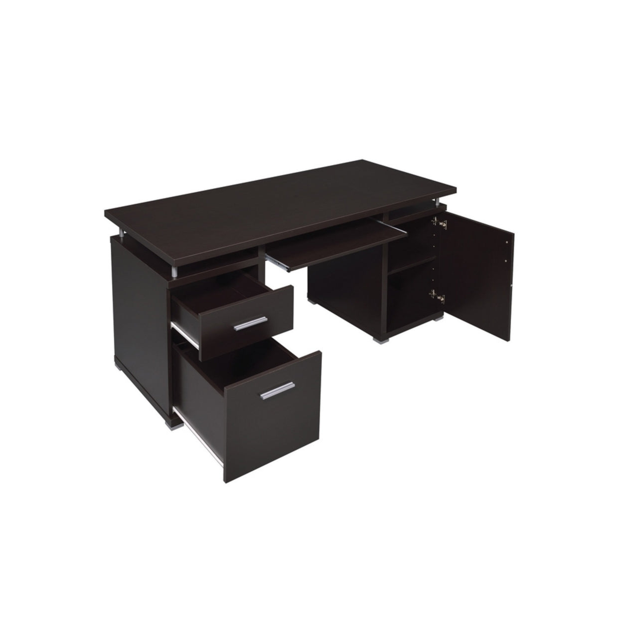 Tracy 2-drawer Computer Desk Cappuccino