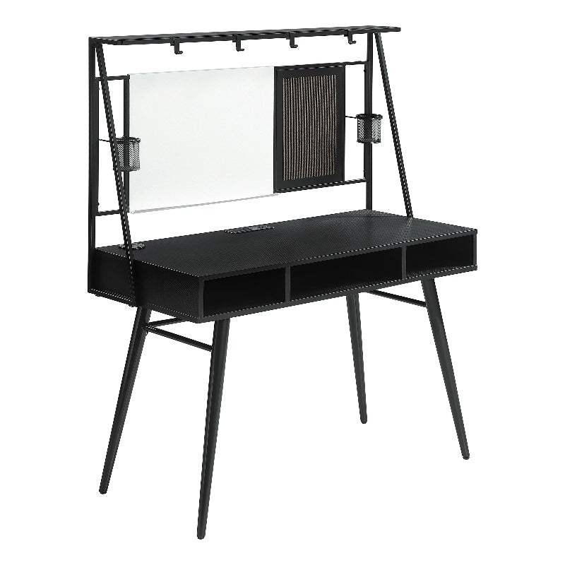 Jessie Writing Desk with USB Ports Black and Gunmetal
