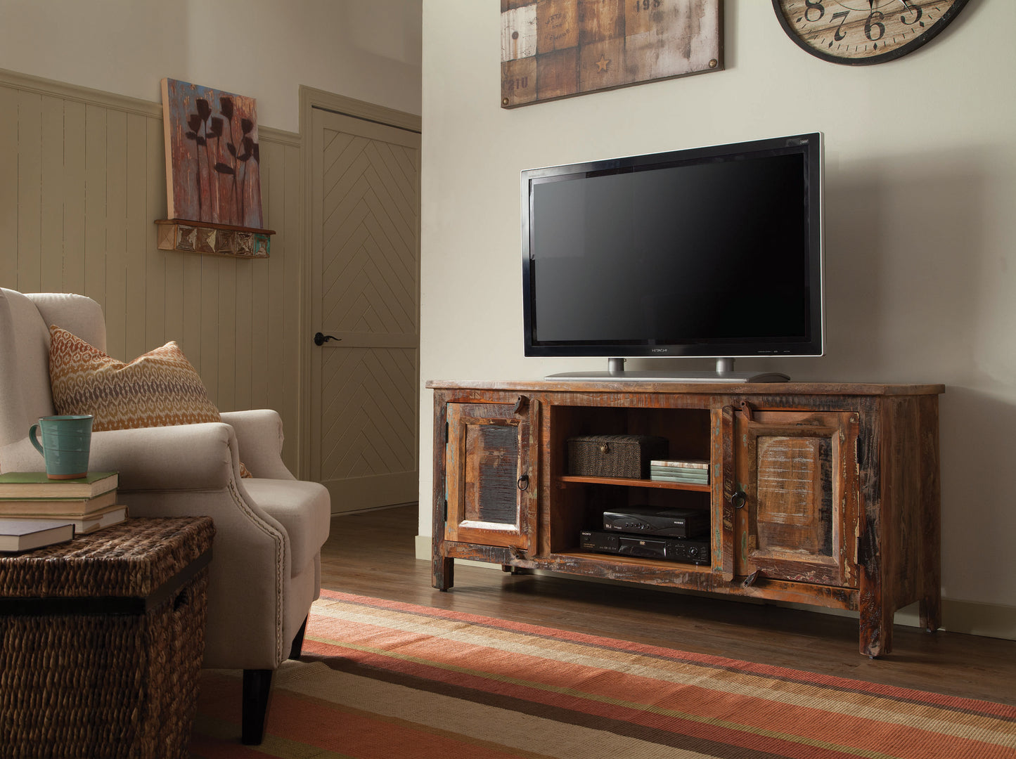 2-door TV Console Reclaimed Wood