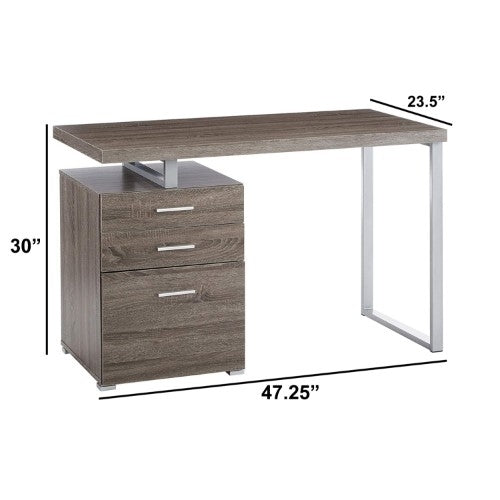3-drawer Brennan Office Desk Weathered Grey