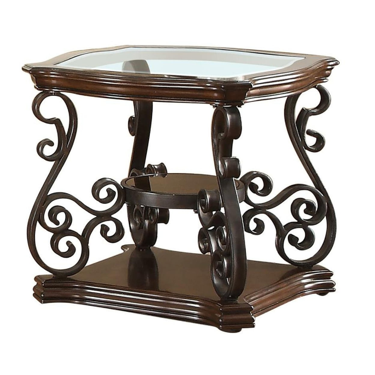 Sir Rawlinson End Table Deep Merlot and Clear