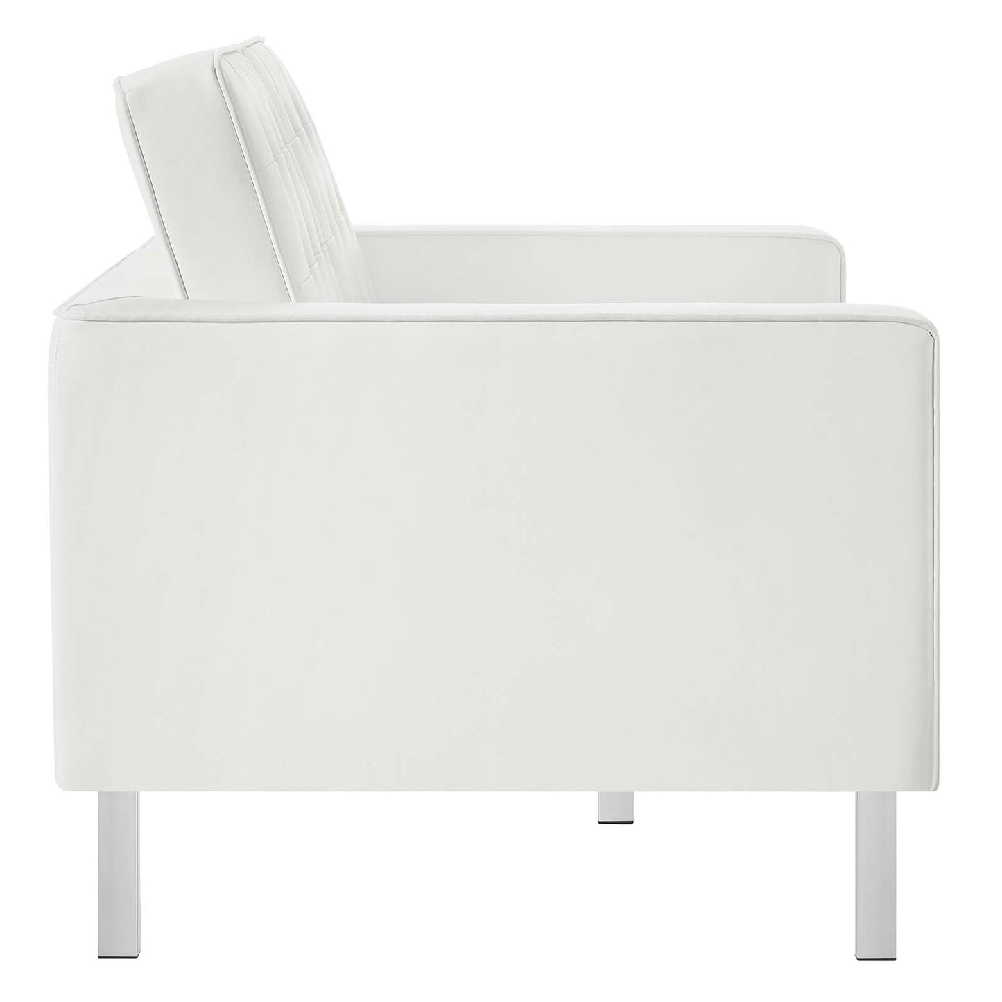 Loft Tufted Vegan Leather Loveseat