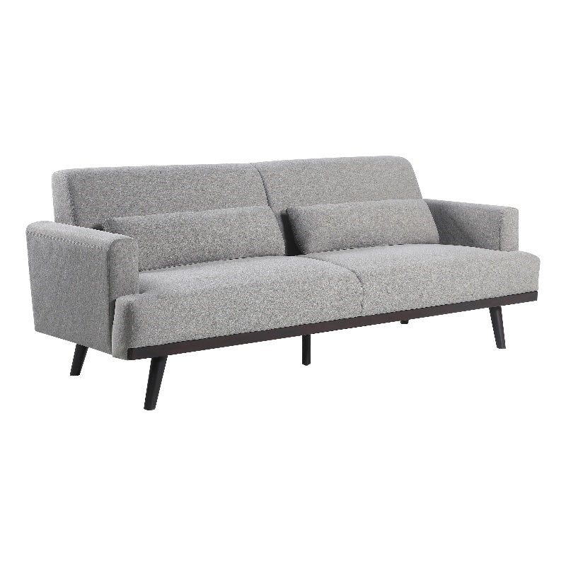 Blake Upholstered Sofa with Track Arms Sharkskin and Dark Brown