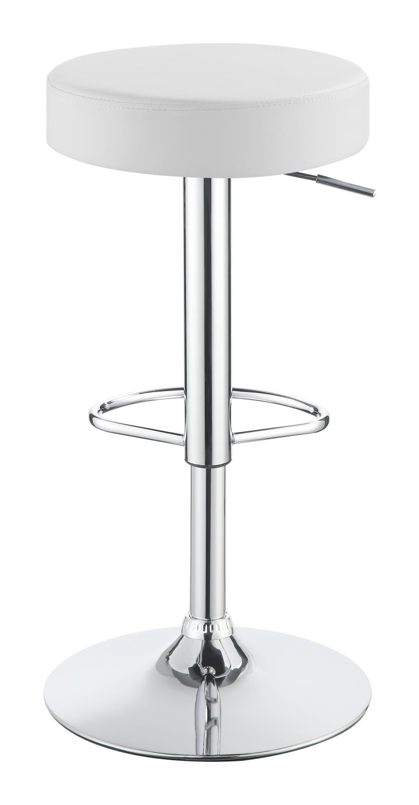 Ramses 29" Adjustable Bar Stool Chrome and White