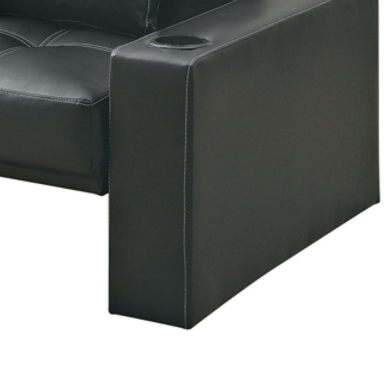 Spears Sofa Bed with Cup Holders in Armrests Black