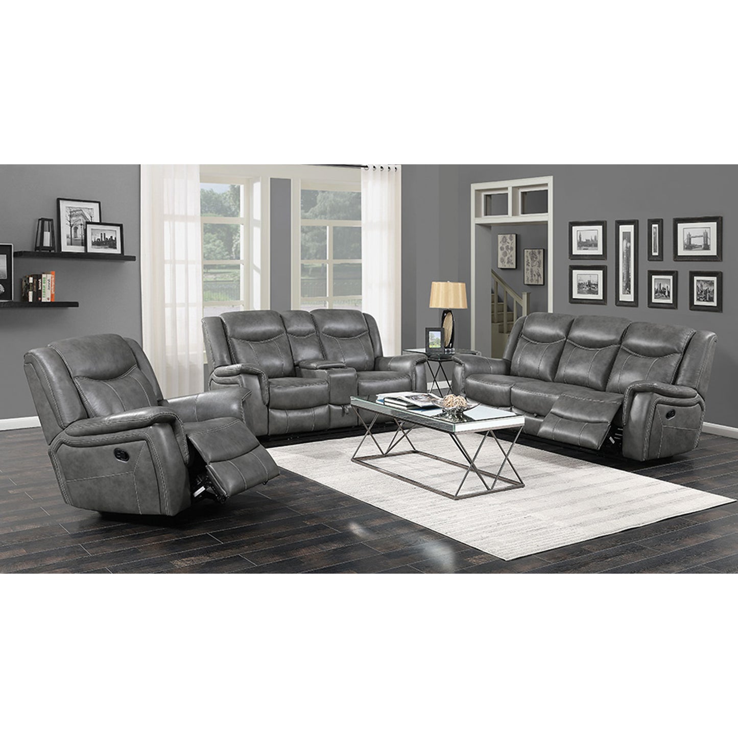 Conrad 3-piece Living Room Set Grey