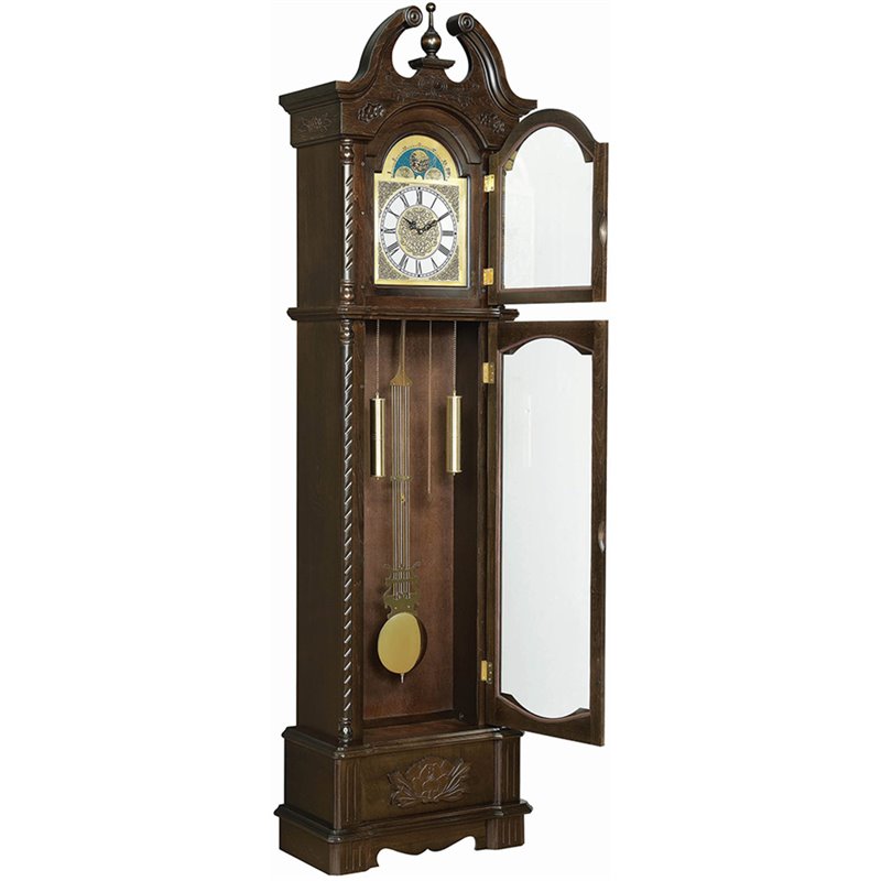 Grandfather Clock with Chime Golden Brown