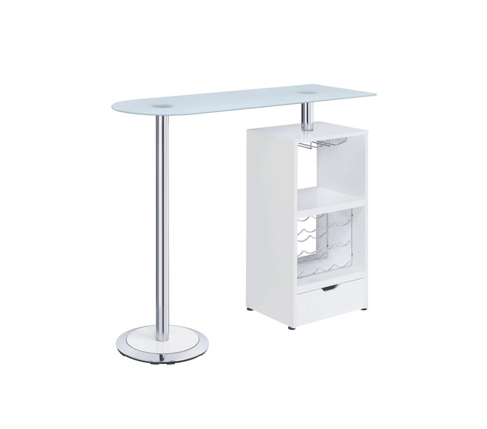 Koufax 1-drawer Bar Table Glossy White