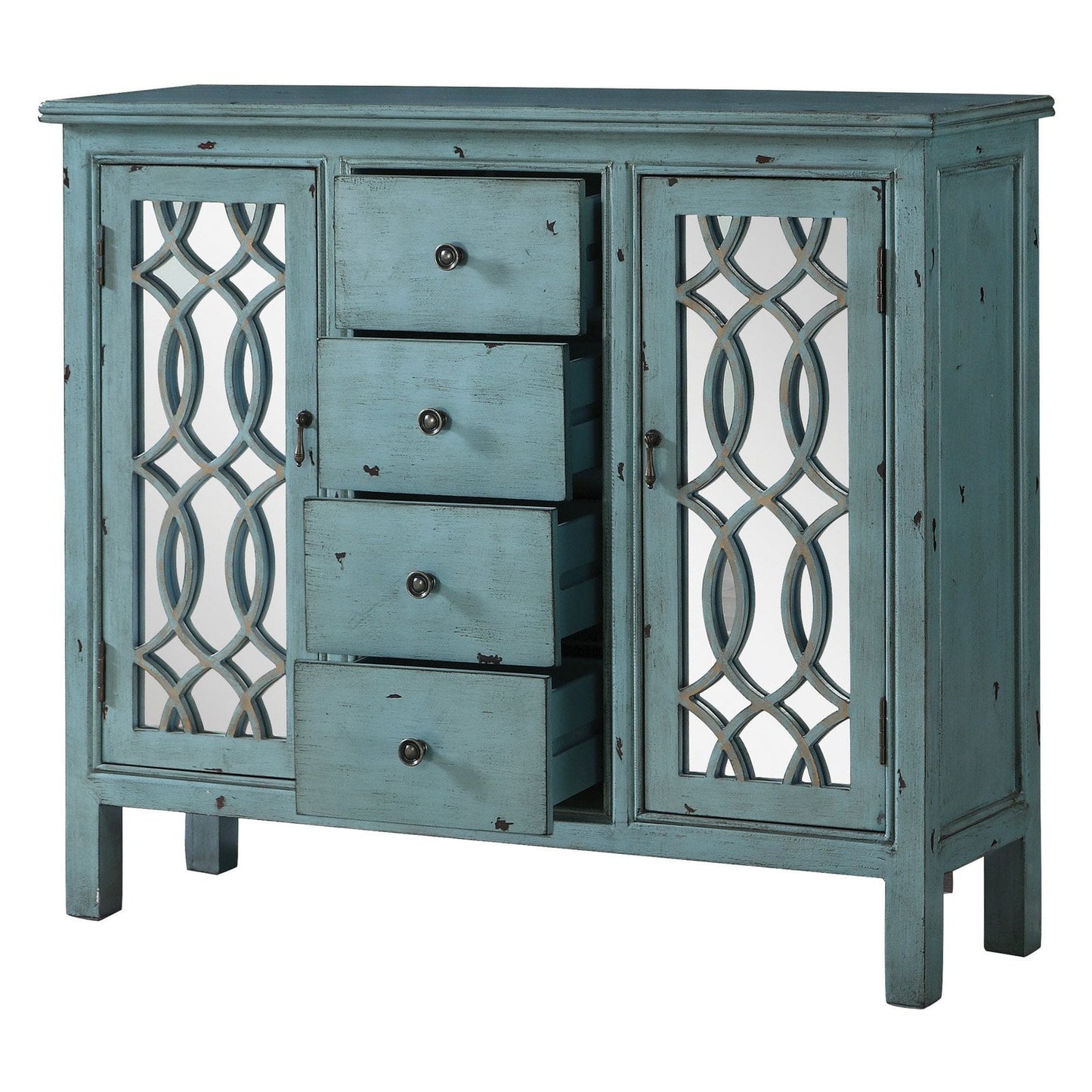 4-drawer Accent Cabinet Antique Blue
