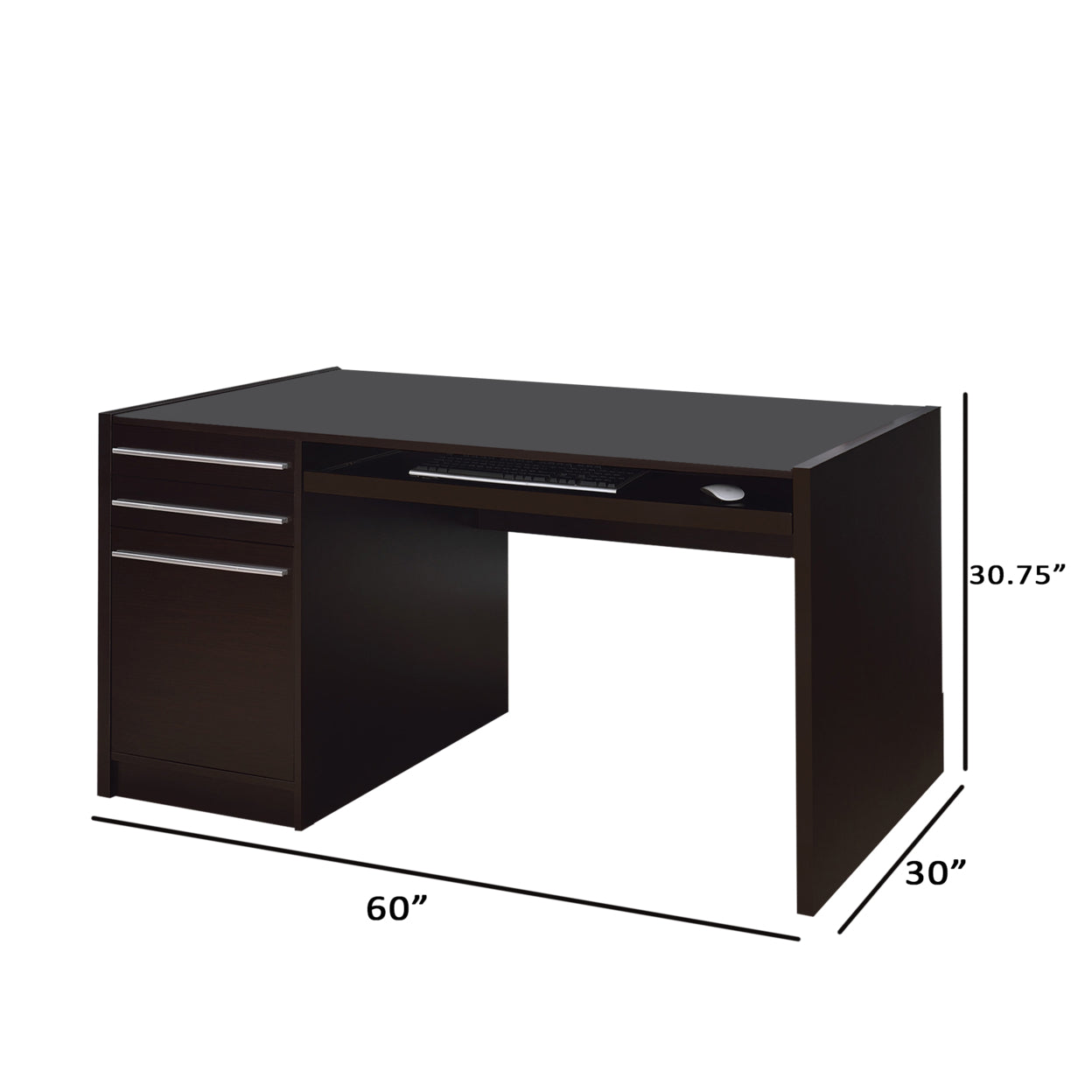 Halston 3-drawer Connect-it Office Desk Cappuccino