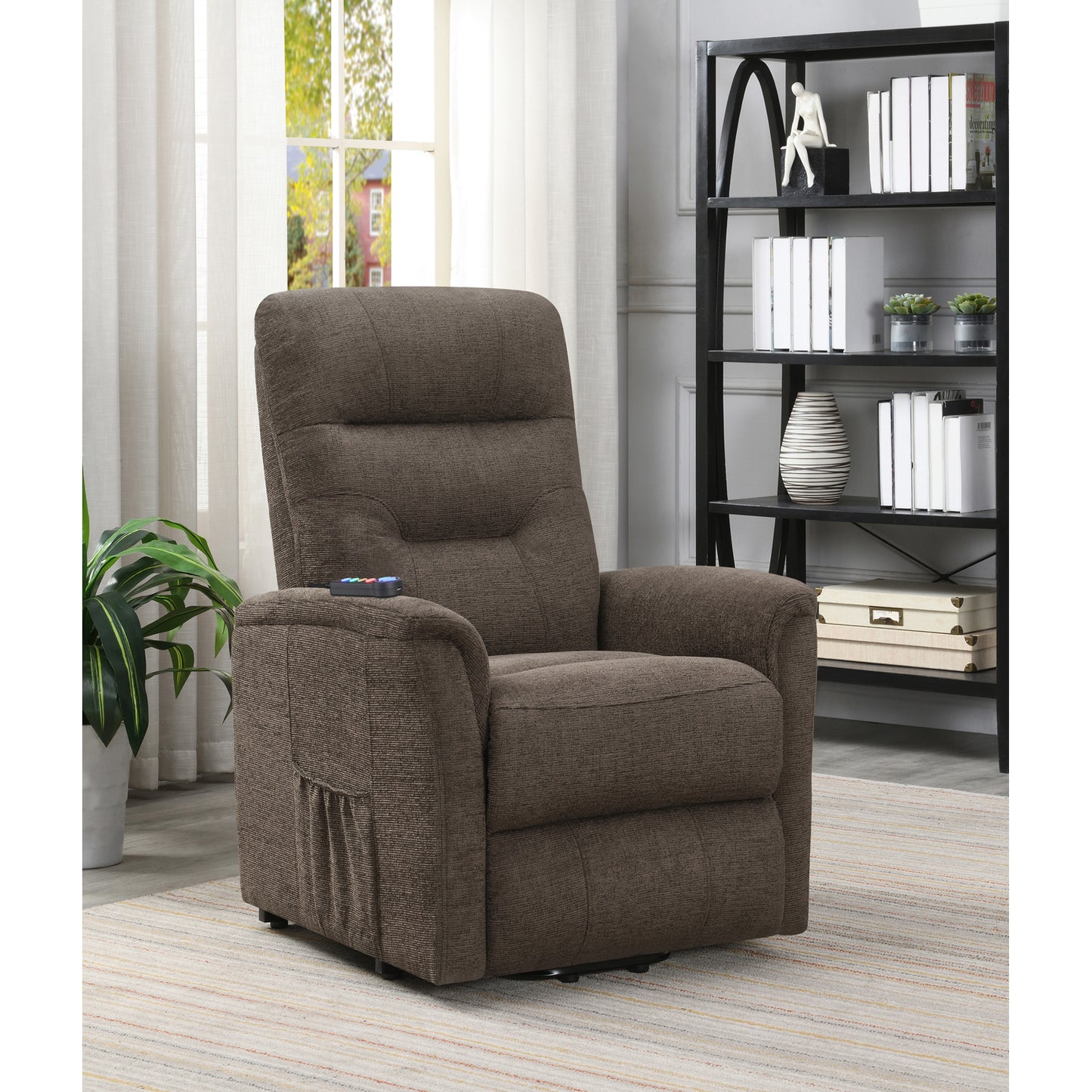 Power Lift Recliner with Storage Pocket Brown