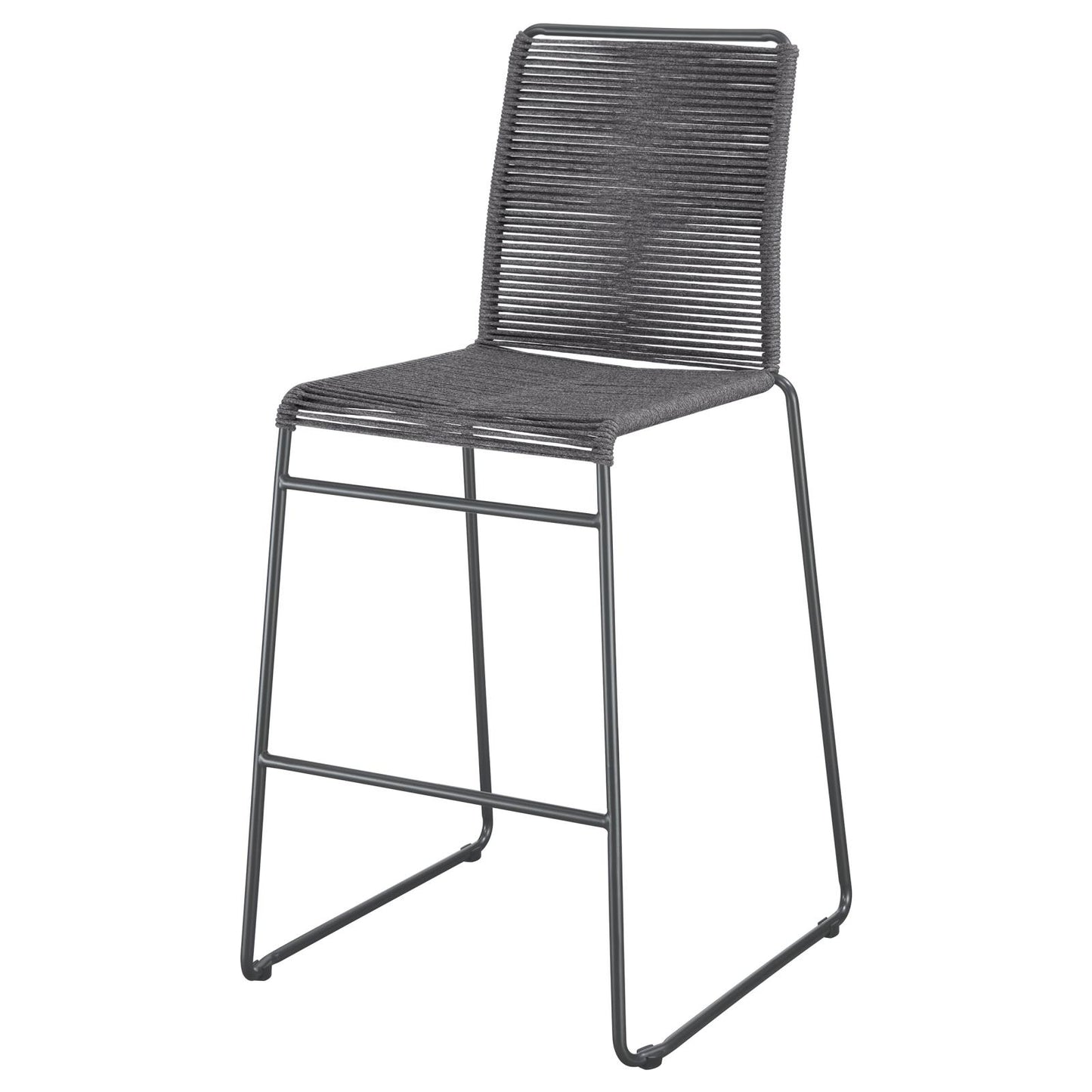 Kai Upholstered Bar Stools with Footrest (Set of 2) Charcoal and Gunmetal