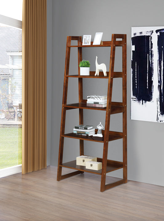 Trudie 5-shelf Ladder Bookcase Cappuccino