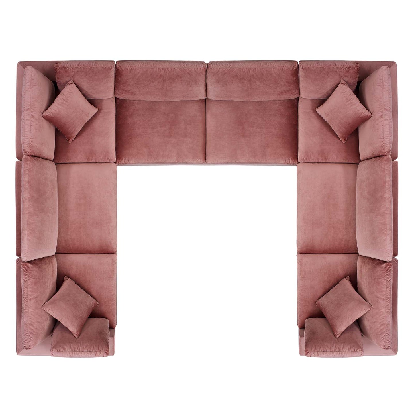 Commix Down Filled Overstuffed Performance Velvet 8-Piece Sectional Sofa