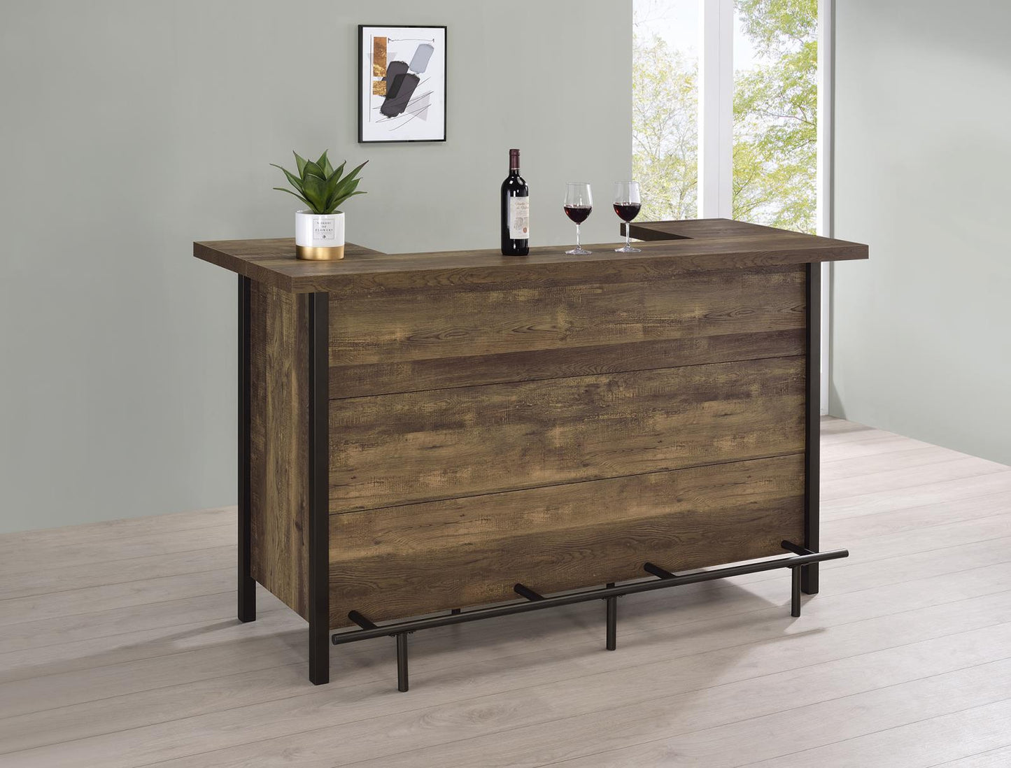 Bellemore Rectangular Storage Bar Unit Rustic Oak