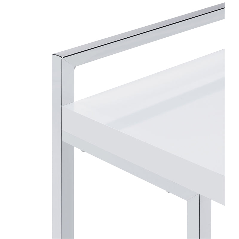 Rectangular Snack Table with Metal Base