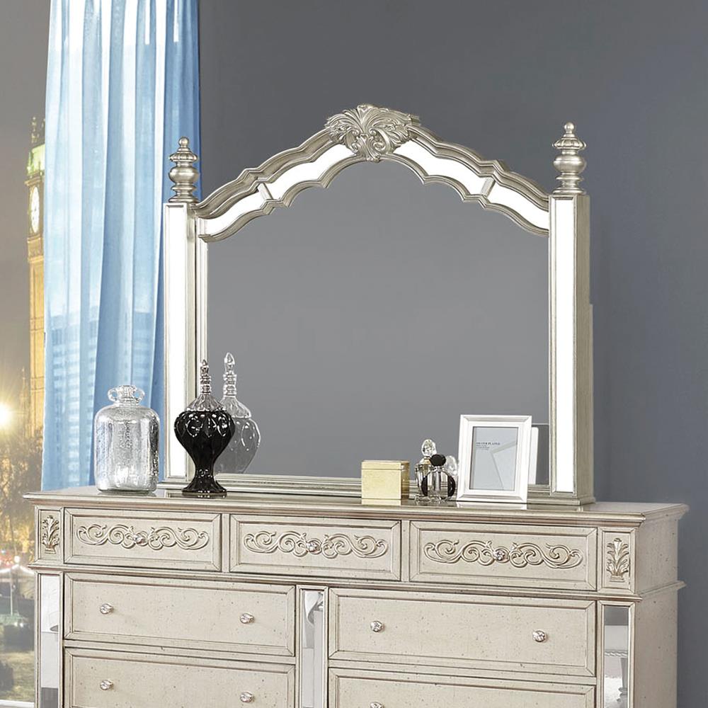 Heidi Arched Mirror Metallic Platinum