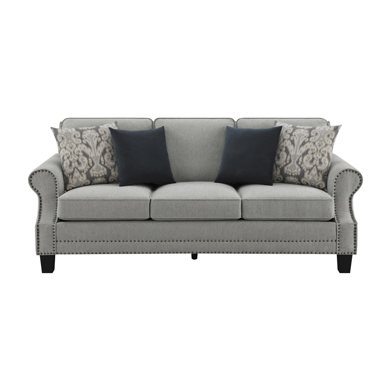 Sheldon Upholstered Sofa with Rolled Arms Grey