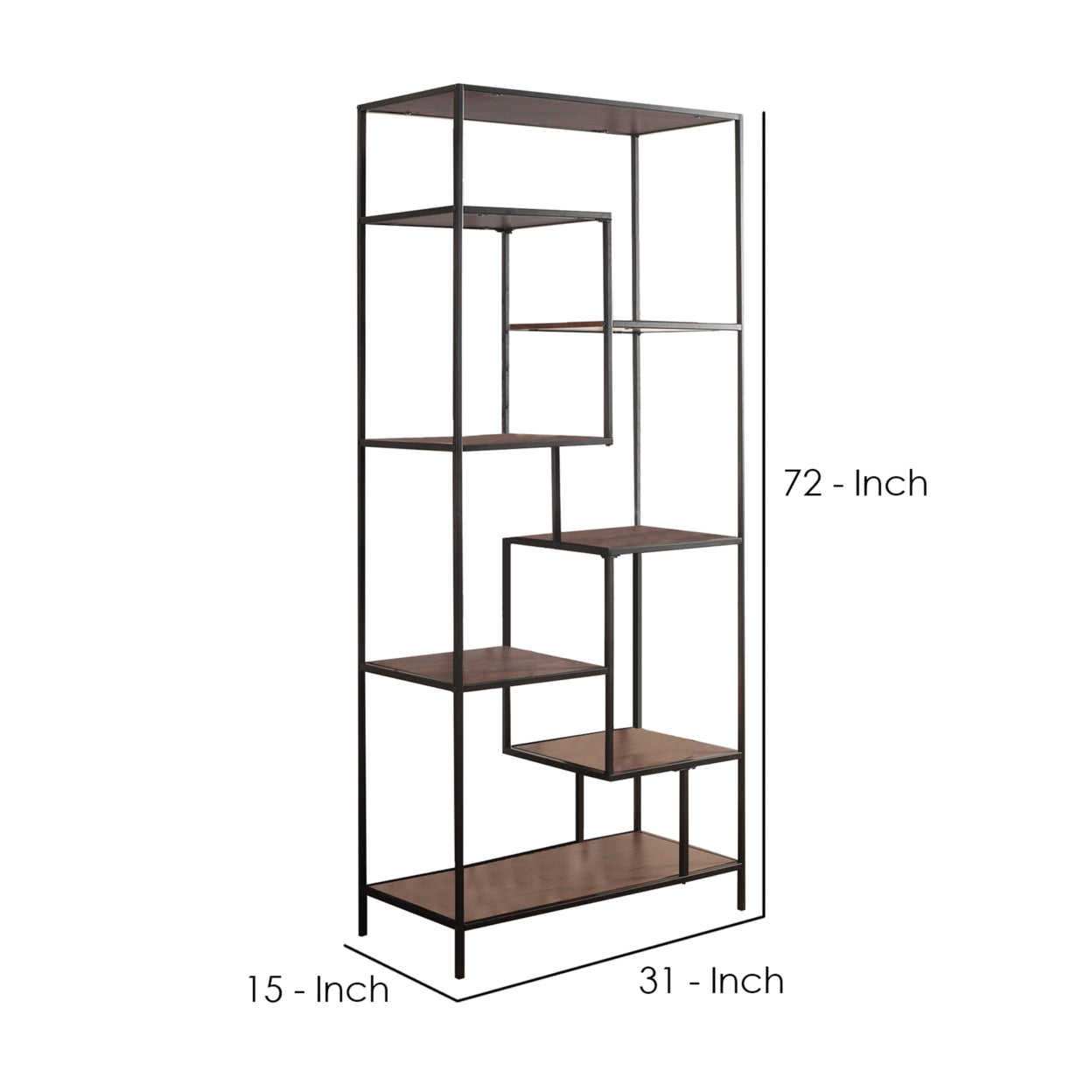 Asher 7-shelf Bookcase Walnut