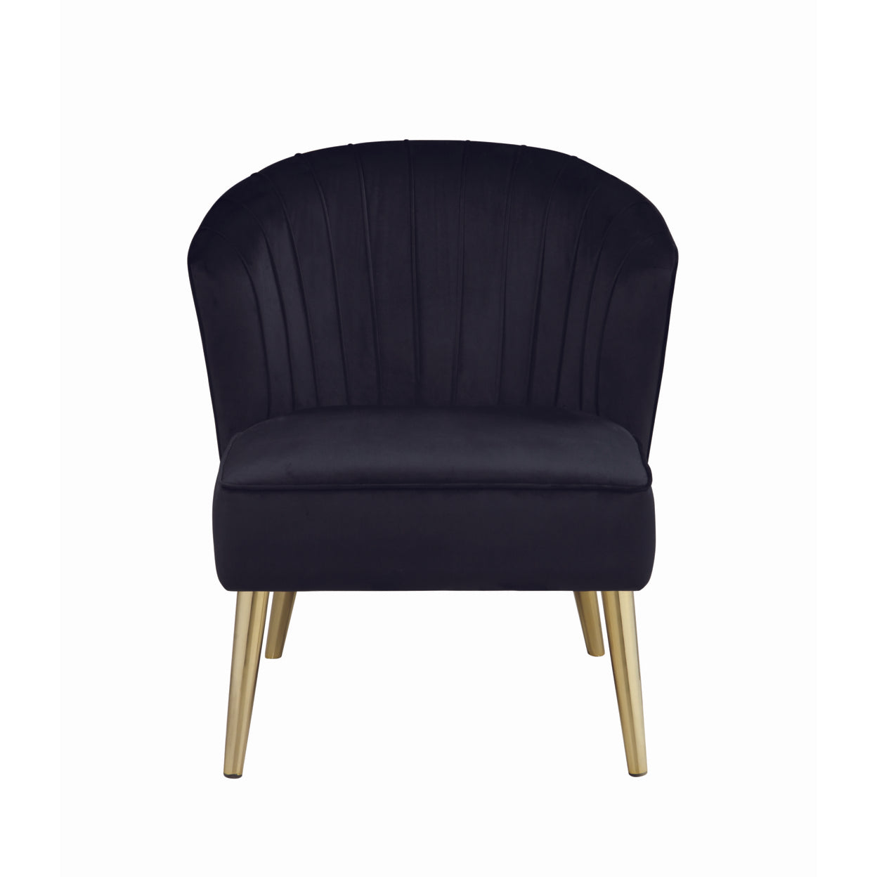 Upholstered Accent Chair with Tapered Legs Black
