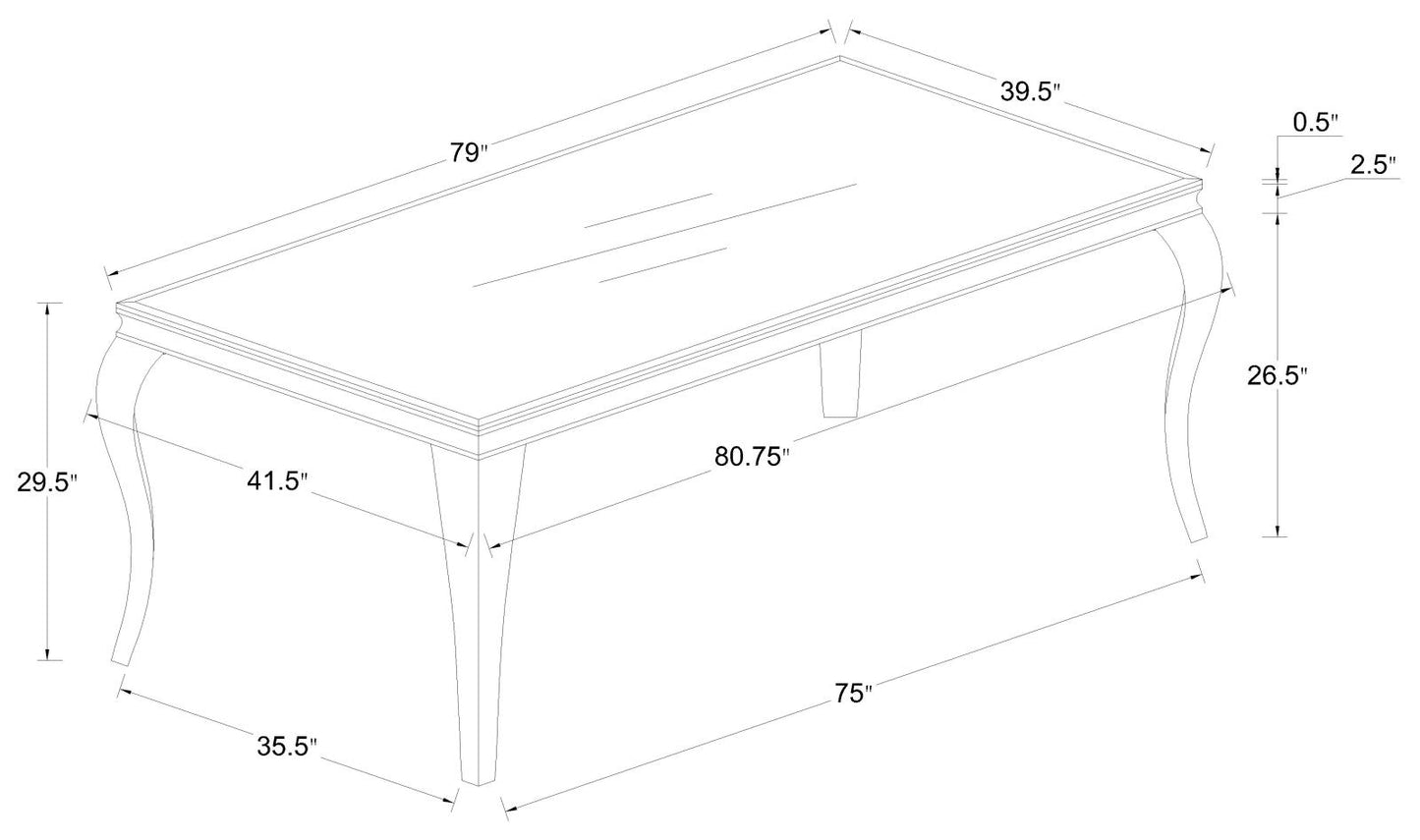 Carone Rectangular Glass Top Dining Table Black and Chrome