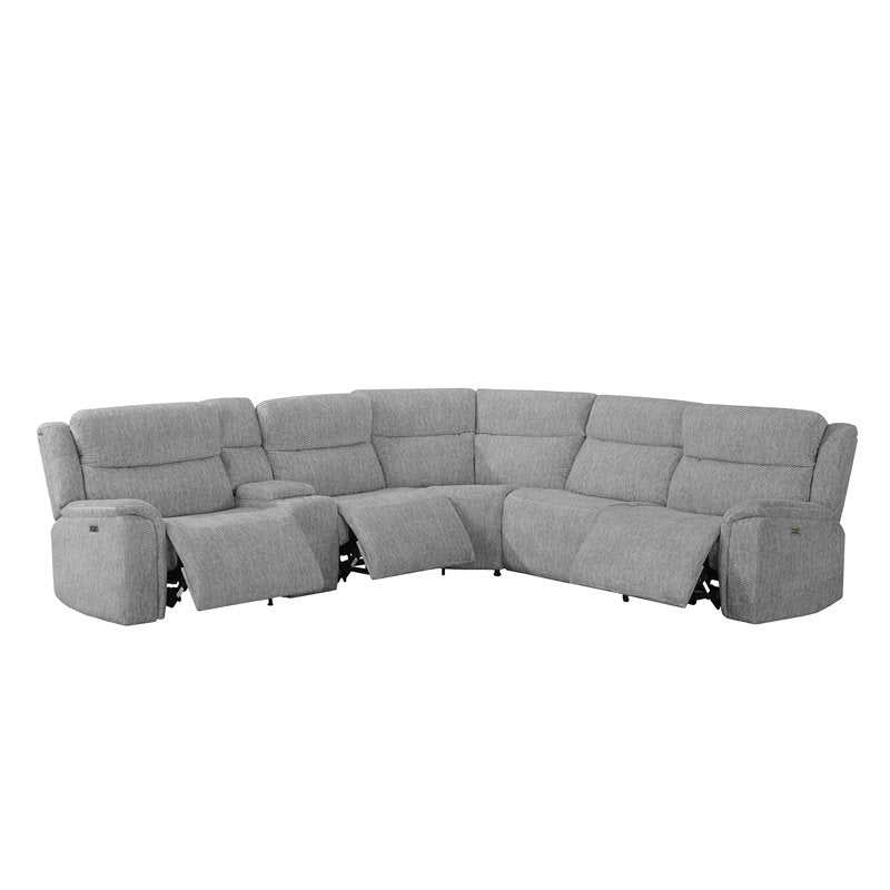 Wagner 6-piece Modular Power^2 Sectional Light Grey