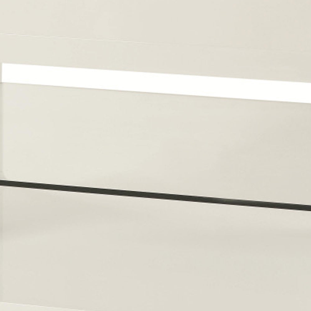 Rectangle 2-shelf Coffee Table Glossy White