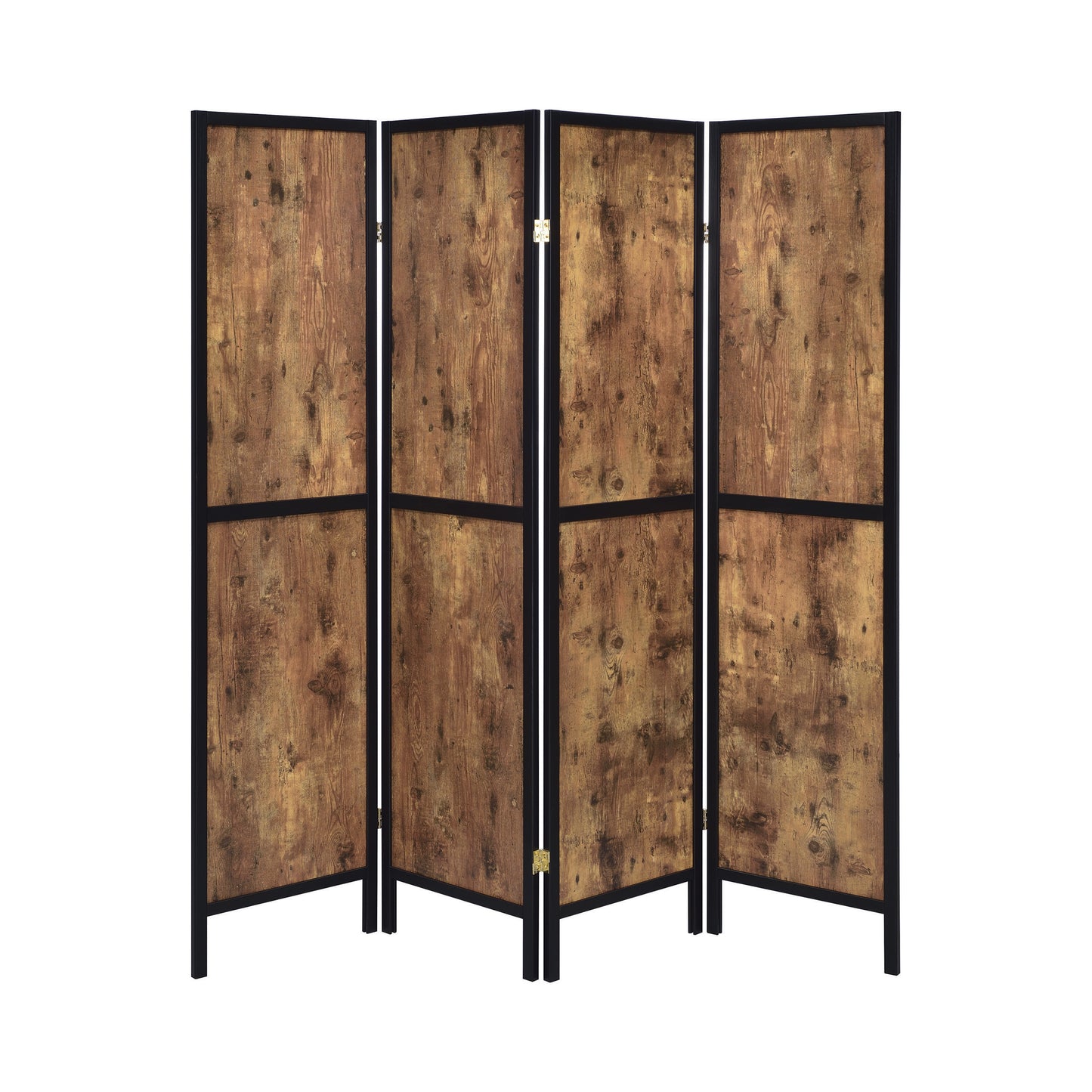4-panel Folding Screen Antique Nutmeg and Black
