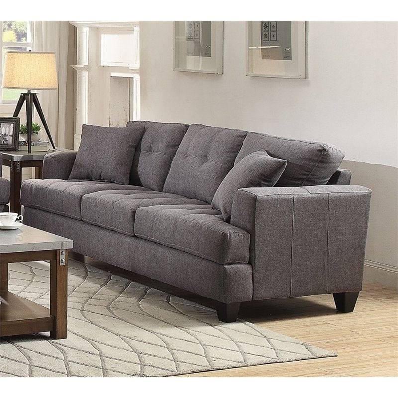 Samuel Tufted Sofa Charcoal