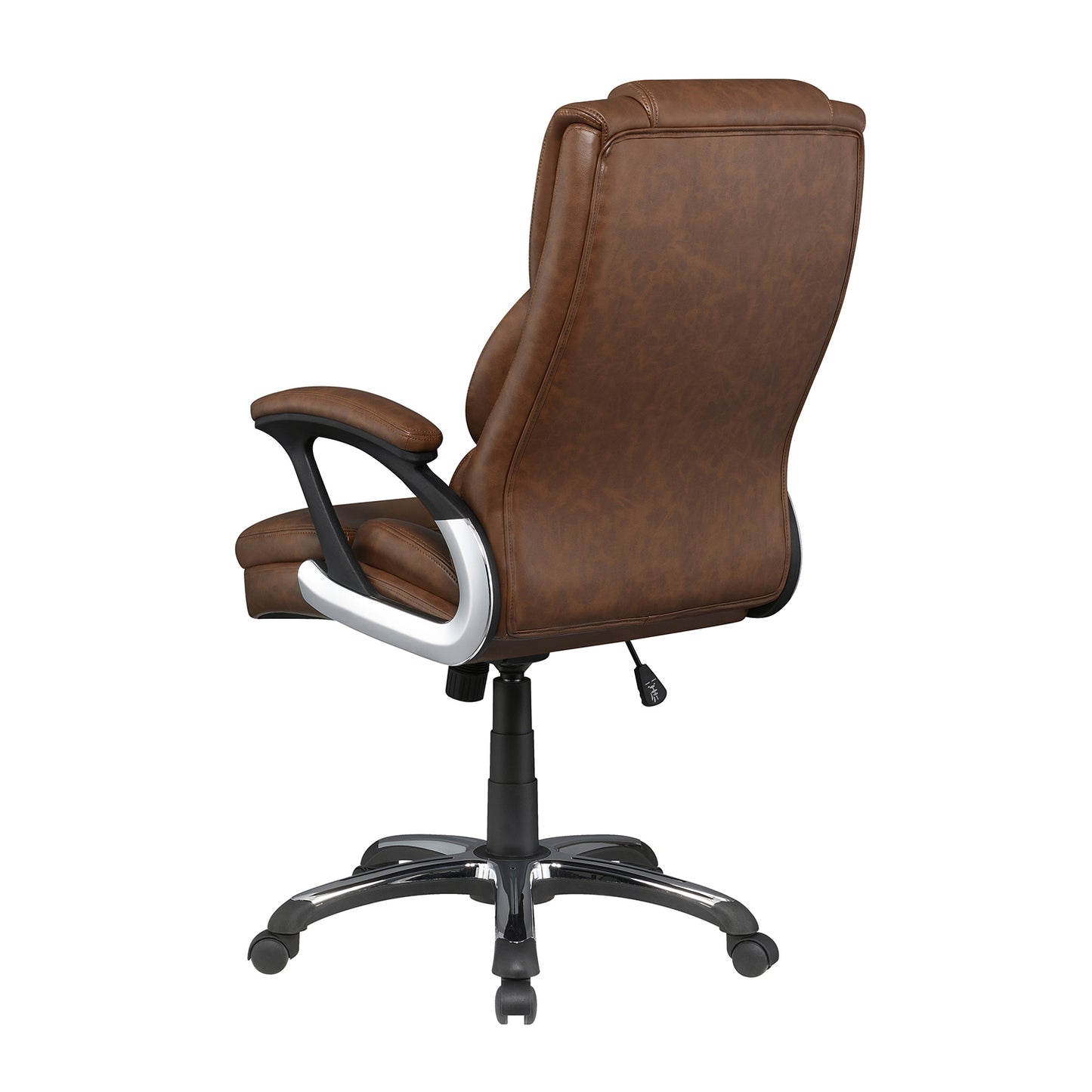 Adjustable Height Office Chair with Padded Arm Brown and Black