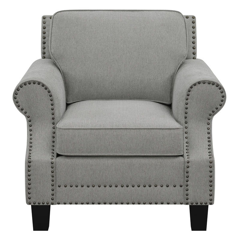 Sheldon Upholstered Chair with Rolled Arms Grey