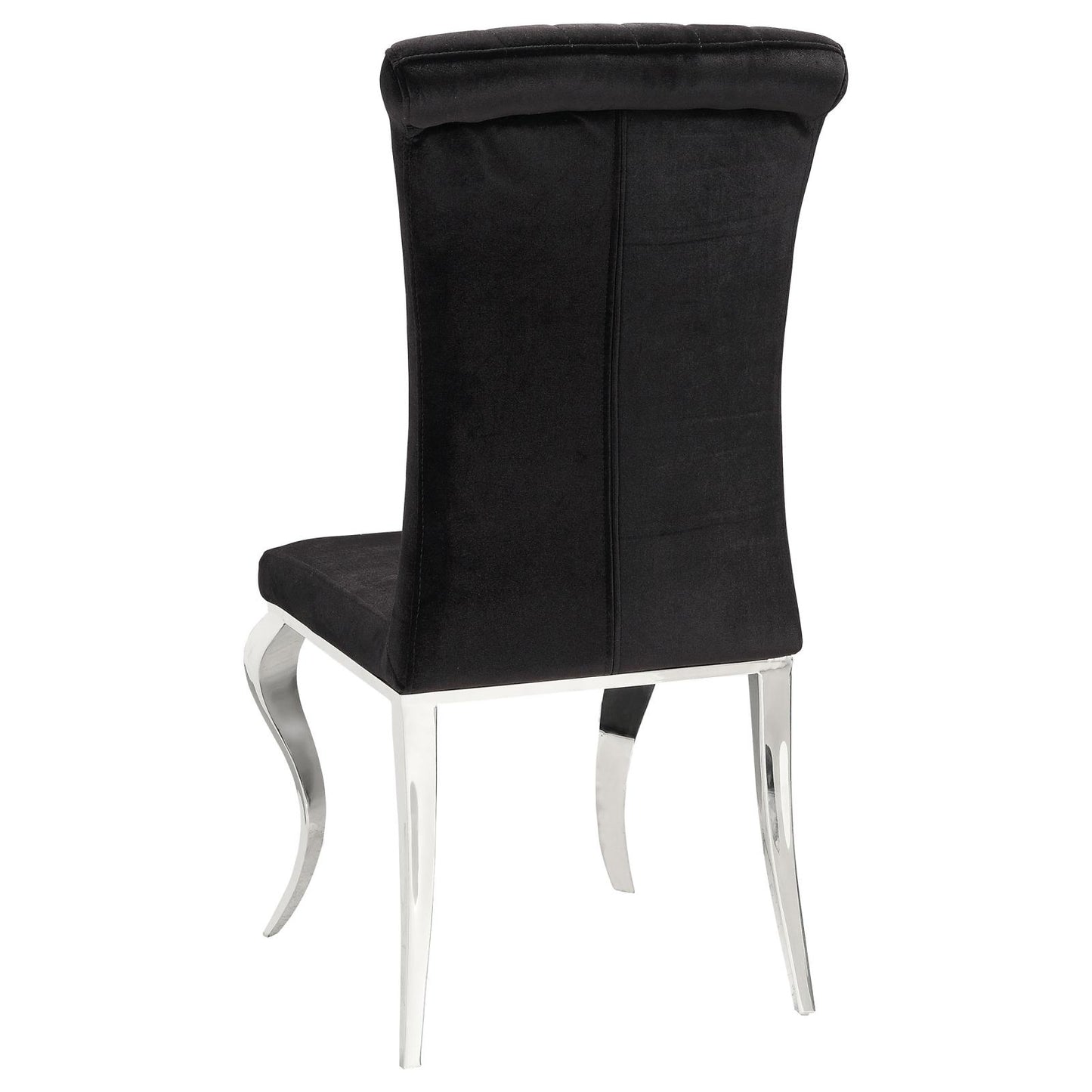 Betty Upholstered Side Chairs Black and Chrome (Set of 4)