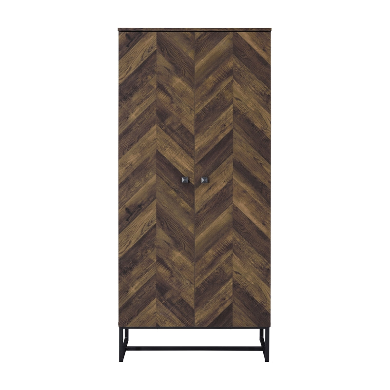 2-door Accent Cabinet Rustic Oak and Gunmetal