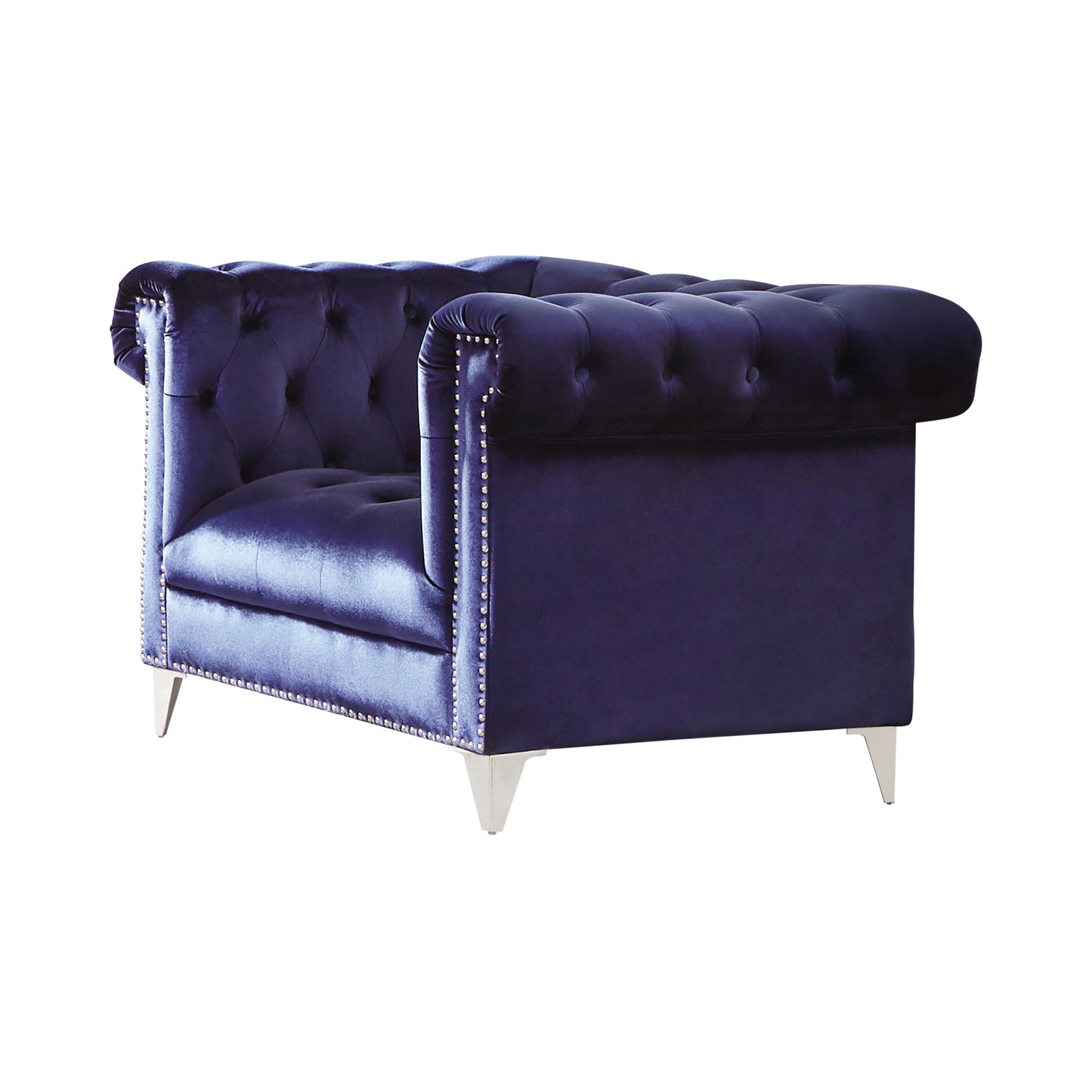 Bleker Tufted Tuxedo Arm Chair Blue