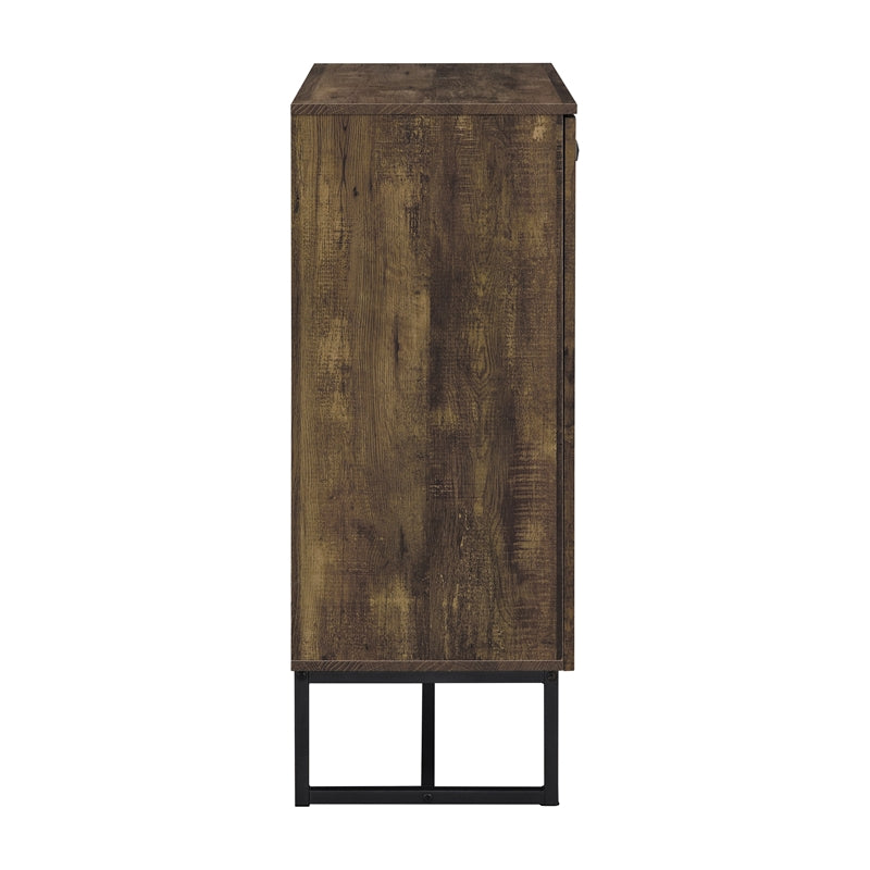 2-door Accent Cabinet Rustic Oak and Gunmetal