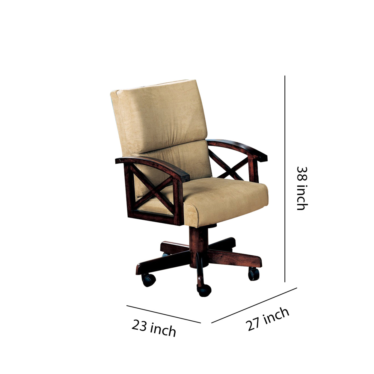 Marietta Upholstered Game Chair Tobacco and Tan