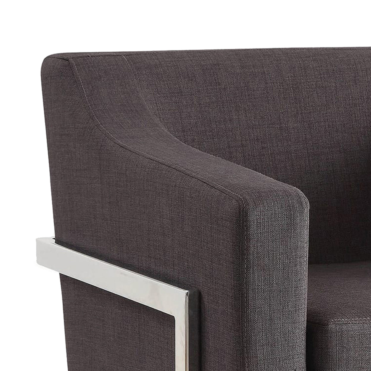 Upholstered Accent Chair Chrome and Grey