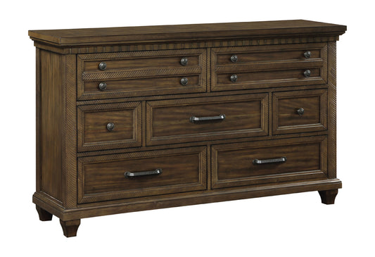 Bennington Rectangular 7-drawer Dresser Acacia Brown