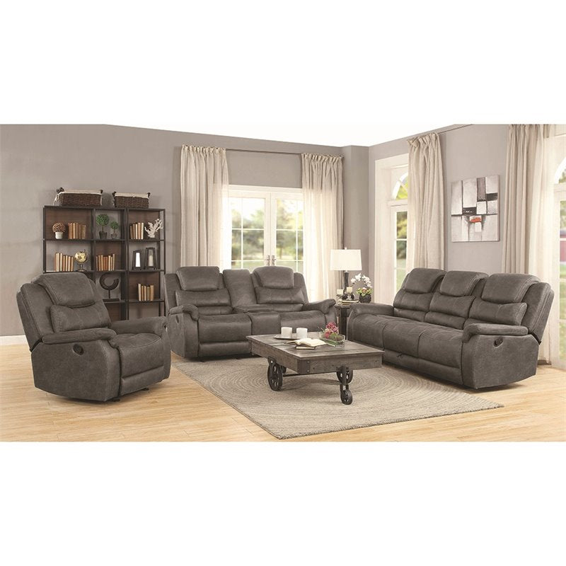 Wyatt Upholstered Glider Recliner Grey