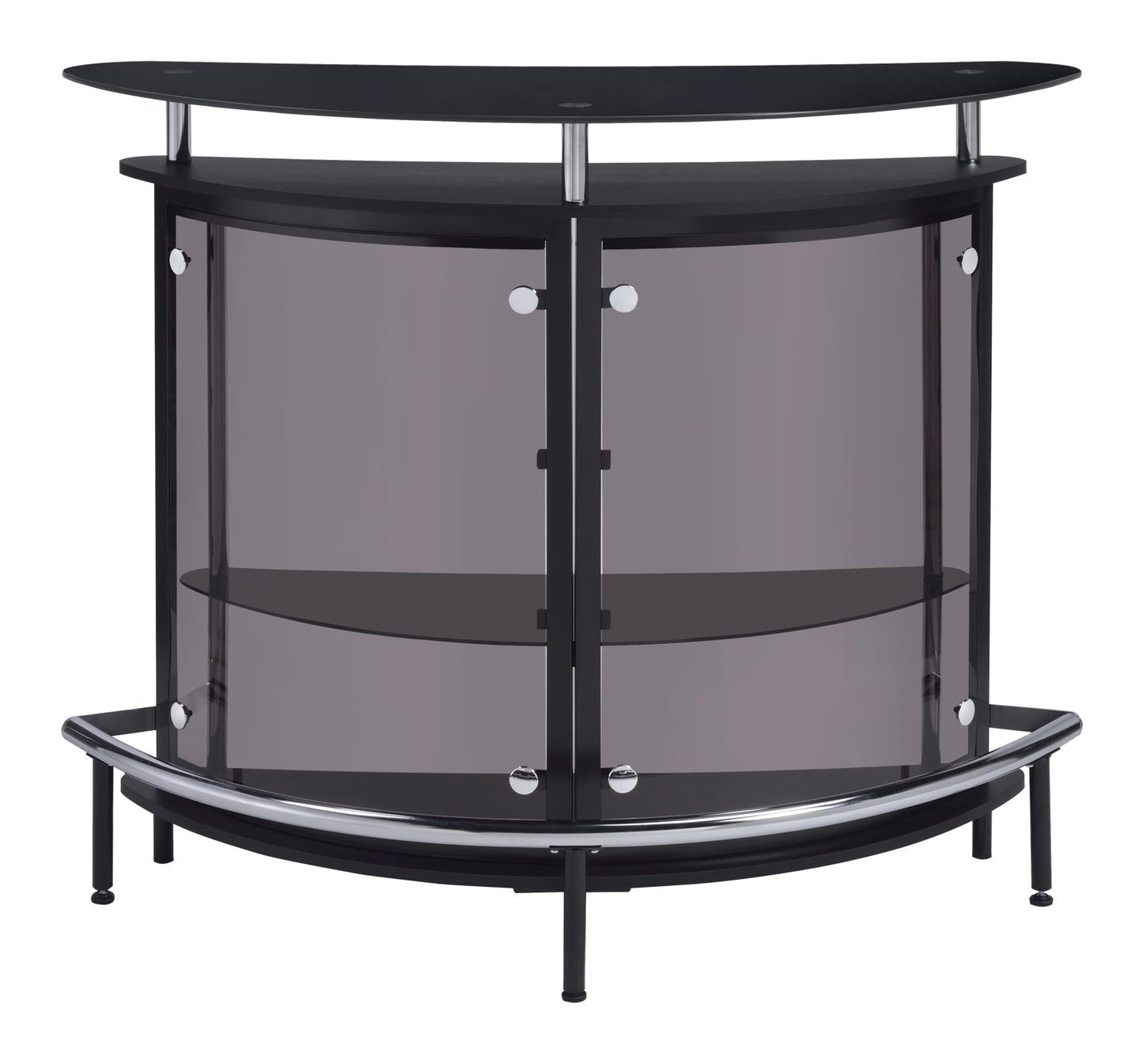 Amarillo 2-tier Bar Unit Black and Chrome