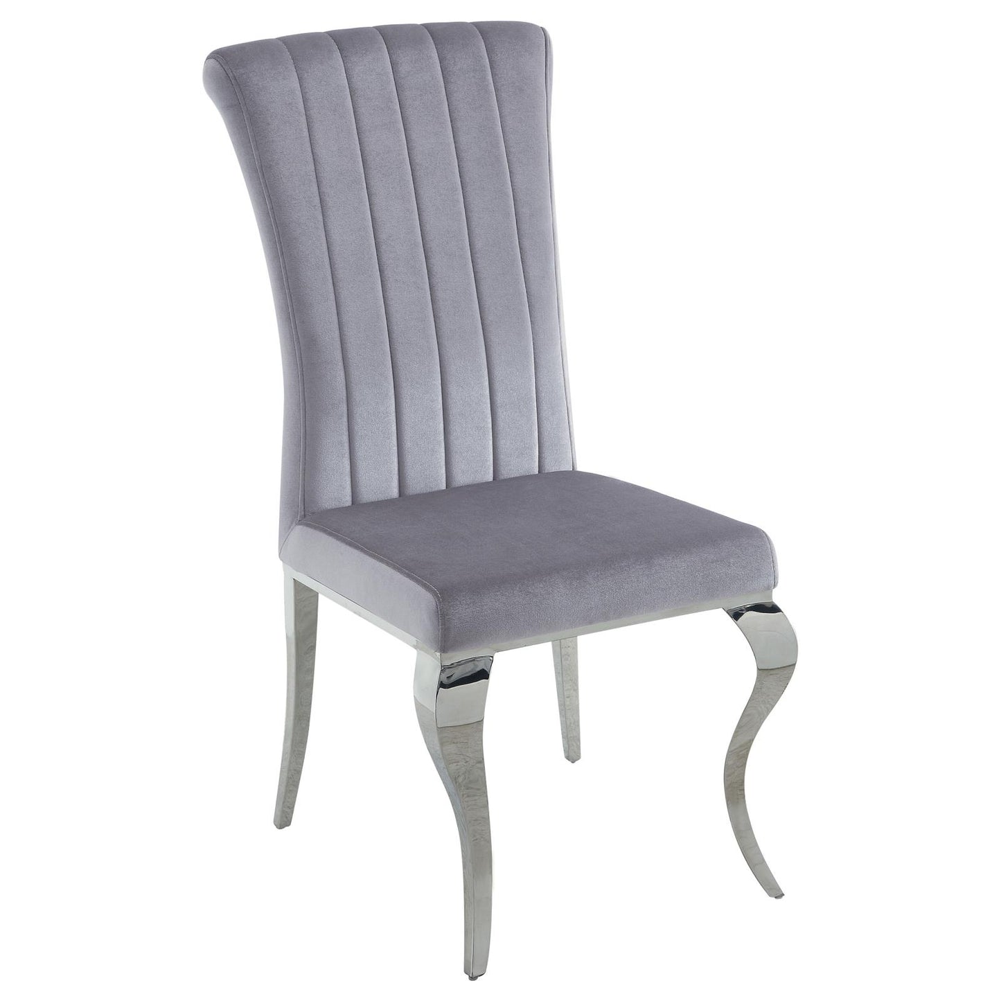 Betty Upholstered Side Chairs Grey and Chrome (Set of 4)