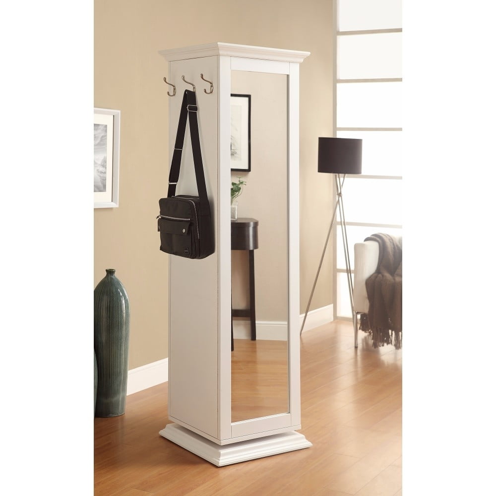 Swivel Accent Cabinet with Cork Board White