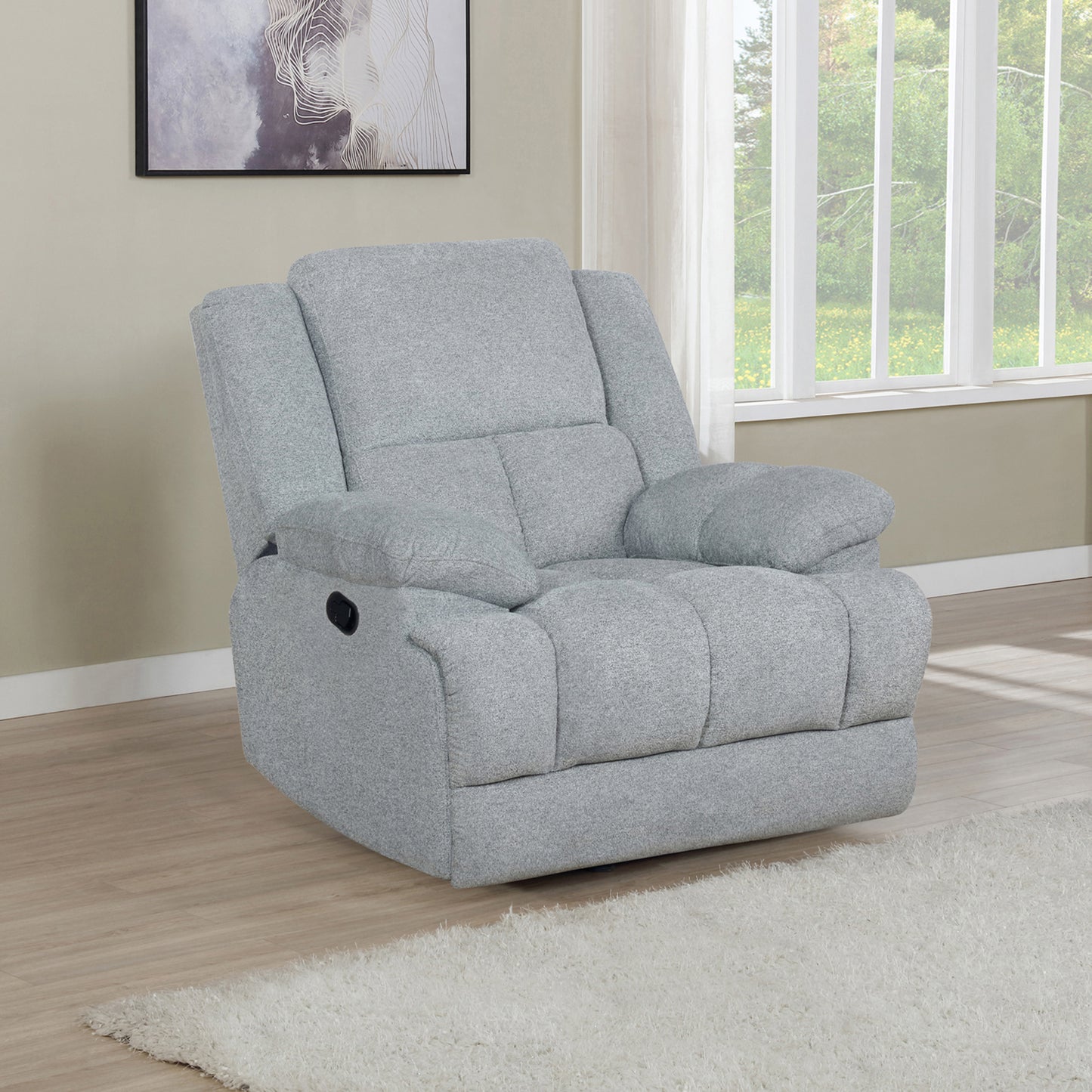 Waterbury Upholstered Glider Recliner Grey