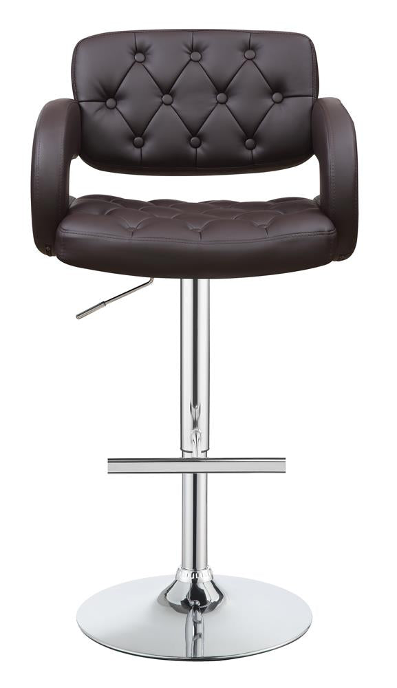Brandi 29" Adjustable Height Bar Stool Chrome and Brown